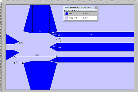 Optimized 1x2 MMI with butterfly geometry